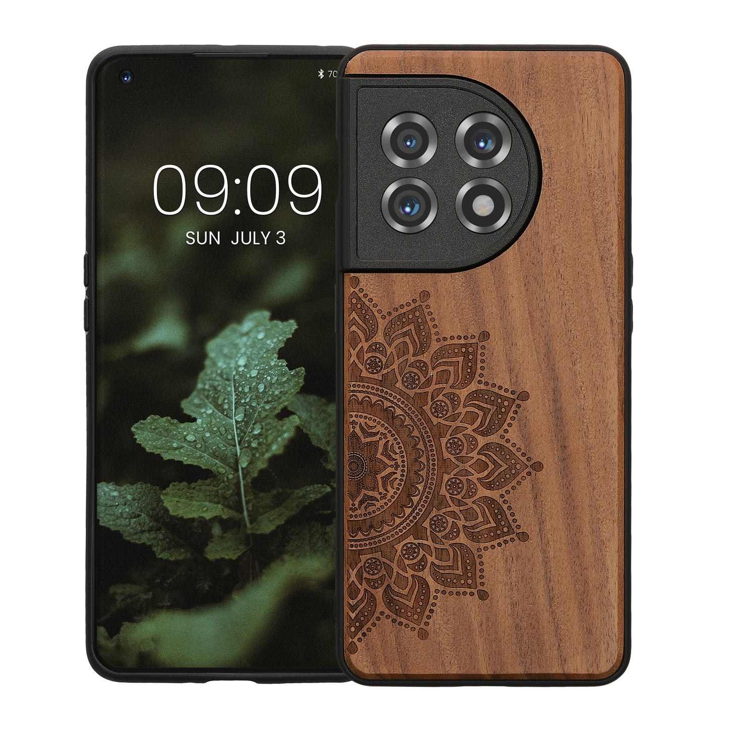 Holz Hardcase mit TPU Bumper für OnePlus 11 Aufgehende Sonne