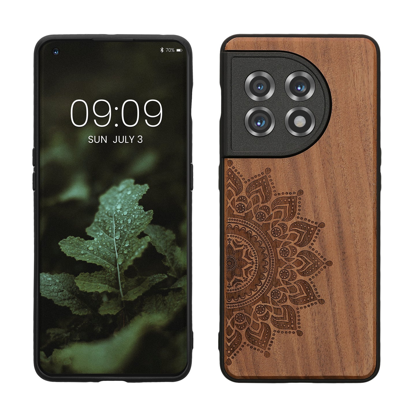 Holz Hardcase mit TPU Bumper für OnePlus 11 Aufgehende Sonne