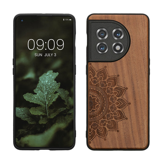 Holz Hardcase mit TPU Bumper für OnePlus 11 Aufgehende Sonne