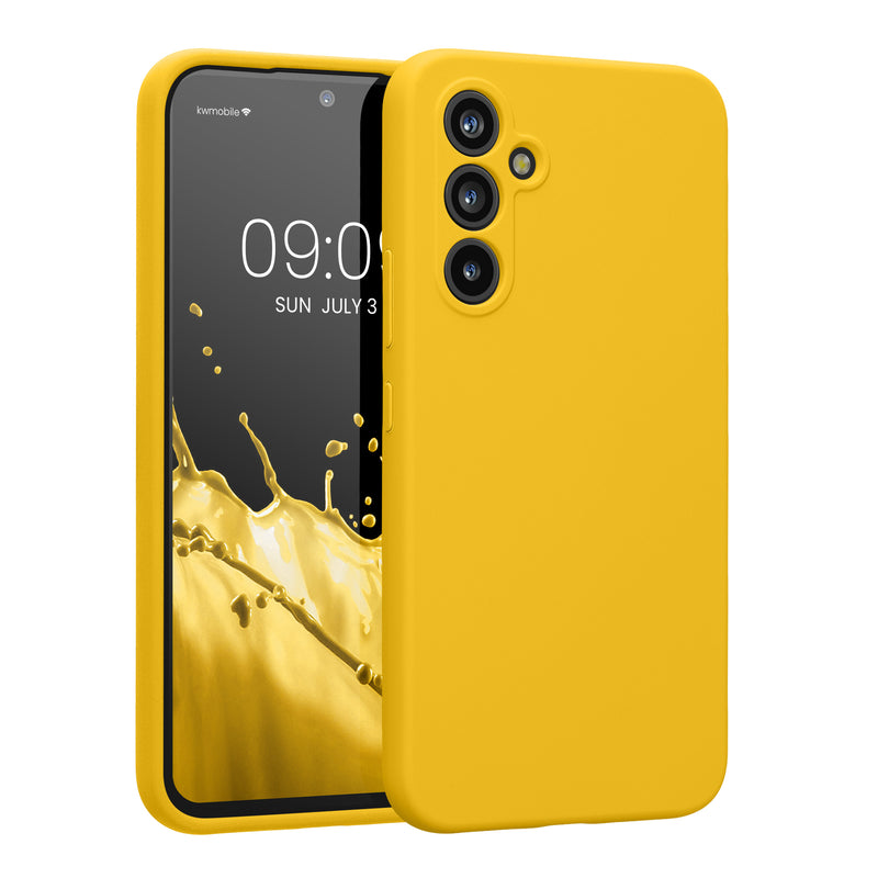 kwmobile Hülle kompatibel mit Samsung Galaxy A54 5G - Hülle Silikon gummiert - Handyhülle - Handy Case in Strahlend Gelb Strahlend Gelb  