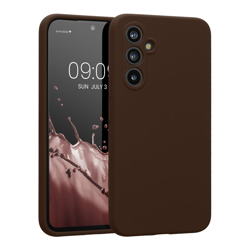 kwmobile Hülle kompatibel mit Samsung Galaxy A54 5G - Hülle Silikon gummiert - Handyhülle - Handy Case in Chocolate Chocolate  