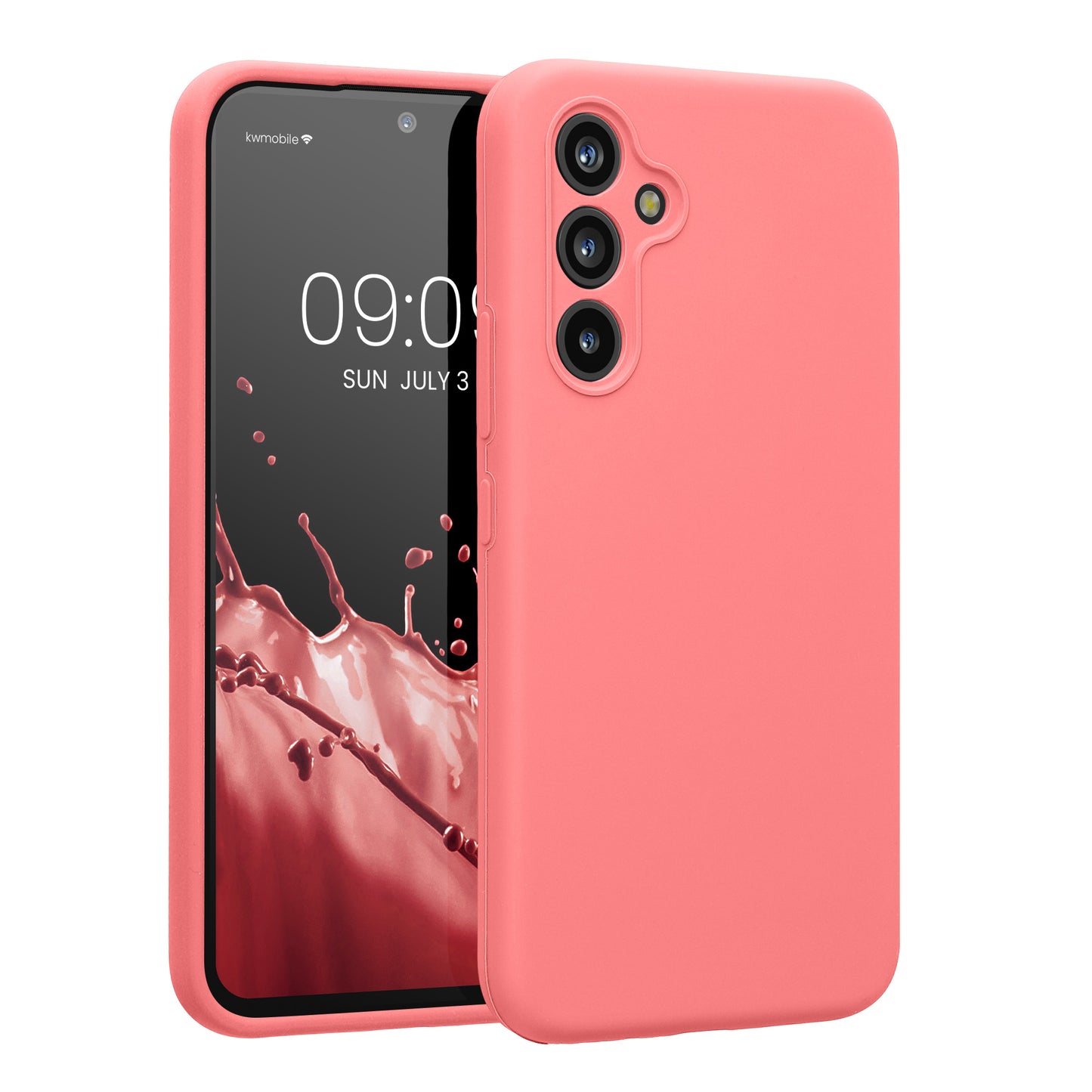 kwmobile Hülle kompatibel mit Samsung Galaxy A54 5G - Hülle Silikon gummiert - Handyhülle - Handy Case in Pastell Koralle Pastell Koralle  