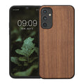 Samsung Galaxy A34 5G stoßfestes Hardcase mit TPU Bumper Holz Walnuss