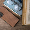 Samsung Galaxy A14 5G stoßfestes Hardcase mit TPU Bumper Holz Walnuss