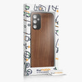 Samsung Galaxy A14 5G stoßfestes Hardcase mit TPU Bumper Holz Walnuss