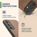 Samsung Galaxy A34 5G stoßfestes Hardcase mit TPU Bumper Holz Kompass