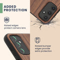 Samsung Galaxy A14 5G stoßfestes Hardcase mit TPU Bumper Holz Kompass