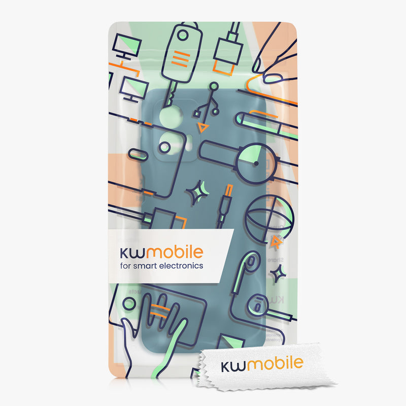 Gummierte Silikon Hülle mit Kameraschutz für Motorola Moto G73 5G in Petrol