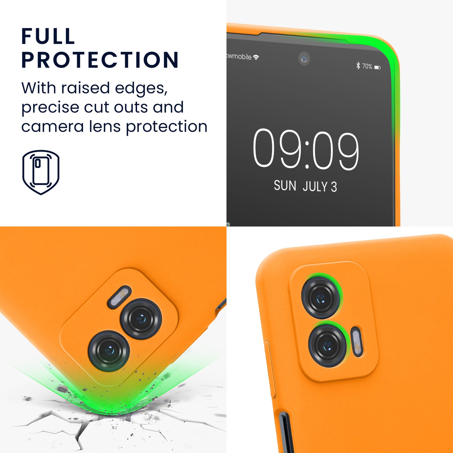 Gummierte Silikon Hülle mit Kameraschutz für Motorola Moto G73 5G in Petrol