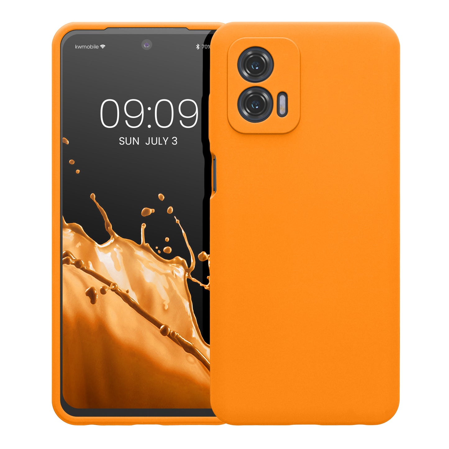 Gummierte Silikon Hülle mit Kameraschutz für Motorola Moto G73 5G in Petrol