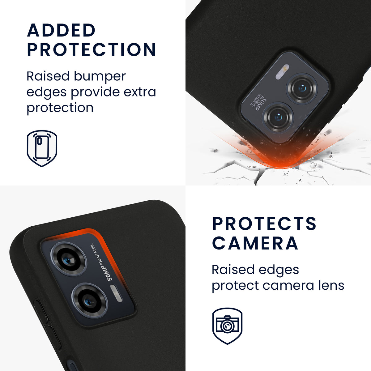 TPU Hülle für Motorola Moto G53 5G in Schwarz matt