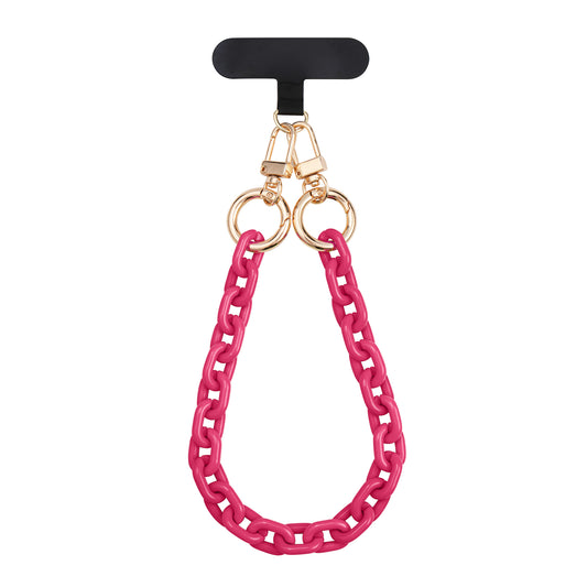 kwmobile Universelle Handykette aus Kunststoff - Handyband zum umhängen mit Universalhalterung - Handy Umhängeband in verschiedenen Farben - 35 x 1,4 cm Pink  