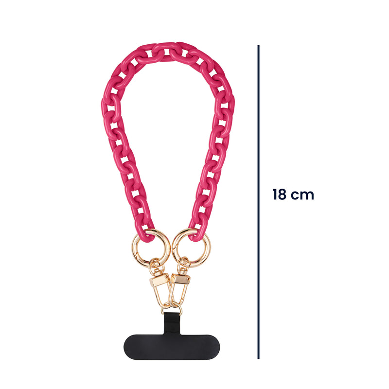 kwmobile Universelle Handykette zum umhängen mit Universalhalterung - 35 x 1,4 cm - Pink - Sonstiges