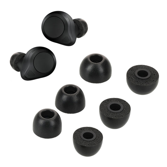 kwmobile 6x Aufsätze für Jabra Elite 85t Ersatz Ohrstöpsel - 3 Größen - Ear Tips für In-Ear Kopfhörer - Zubehör Ersatzpolster in Schwarz Schwarz  