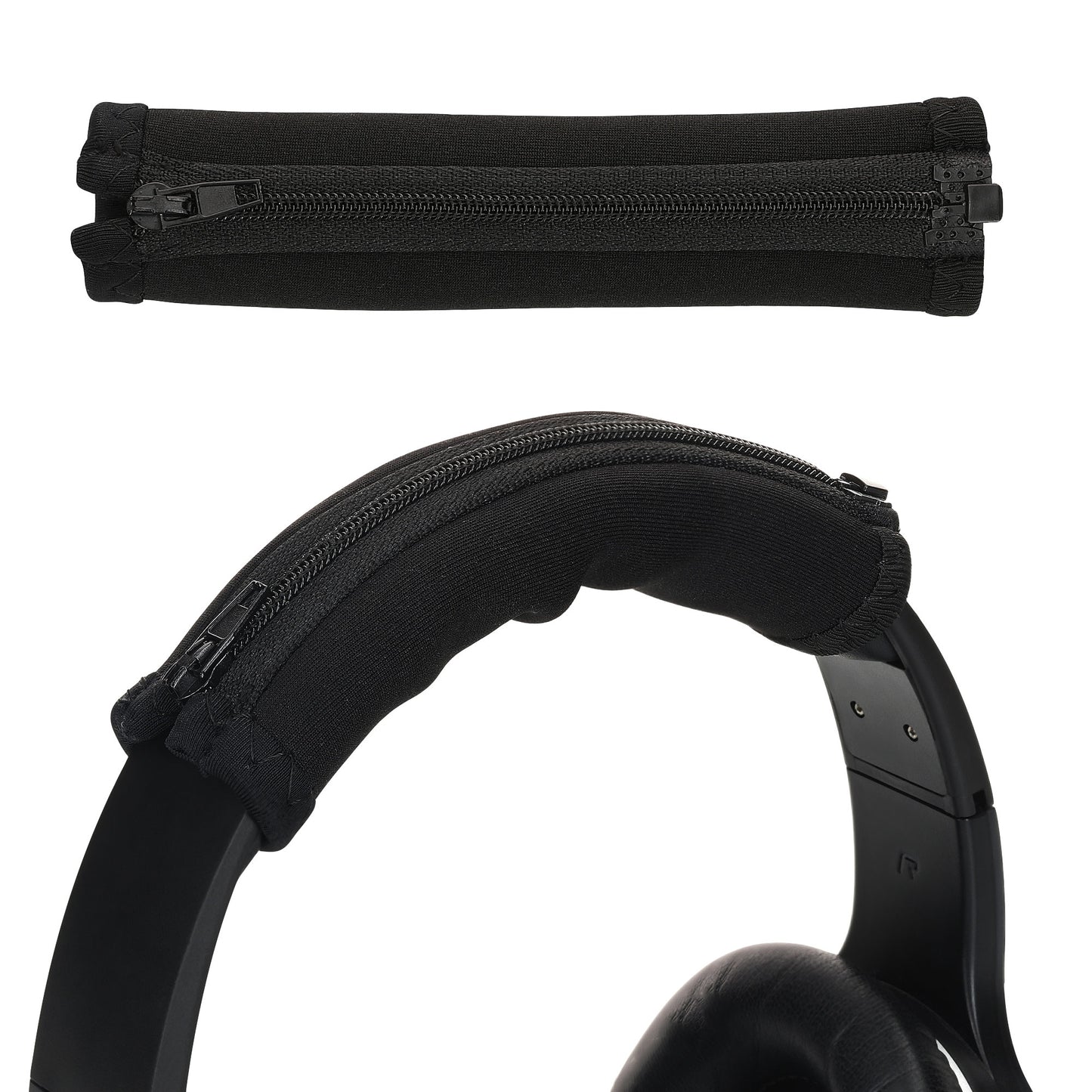 kwmobile Kopfband Abdeckung kompatibel mit Sony MDR-100ABN / WH900N / MDR-XB950/ MDR-1000X Case - Neopren Stirnband Polster - Kopfhörer Schutz - Schwarz Schwarz  