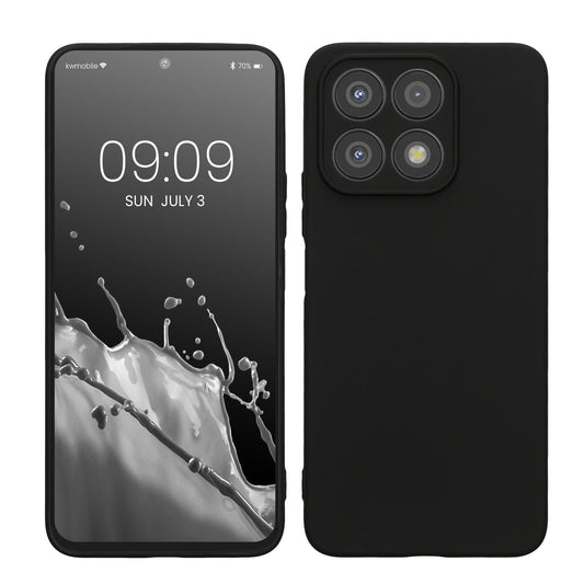 kwmobile Handyhülle für HONOR X8a Hülle - weiches Handy Silikon Case - Schutzhülle Cover - Schwarz matt Schwarz matt  