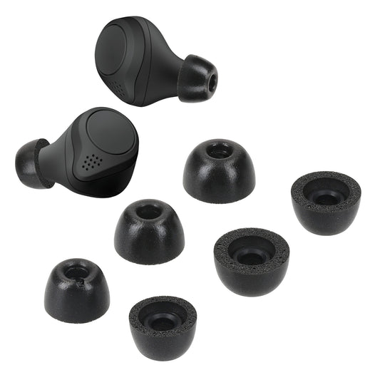 kwmobile 6x Aufsätze für Jabra Elite 75t /65t / Active Ersatz Ohrstöpsel - 3 Größen - Ear Tips für In-Ear Kopfhörer - Zubehör Ersatzpolster in Schwarz Schwarz  