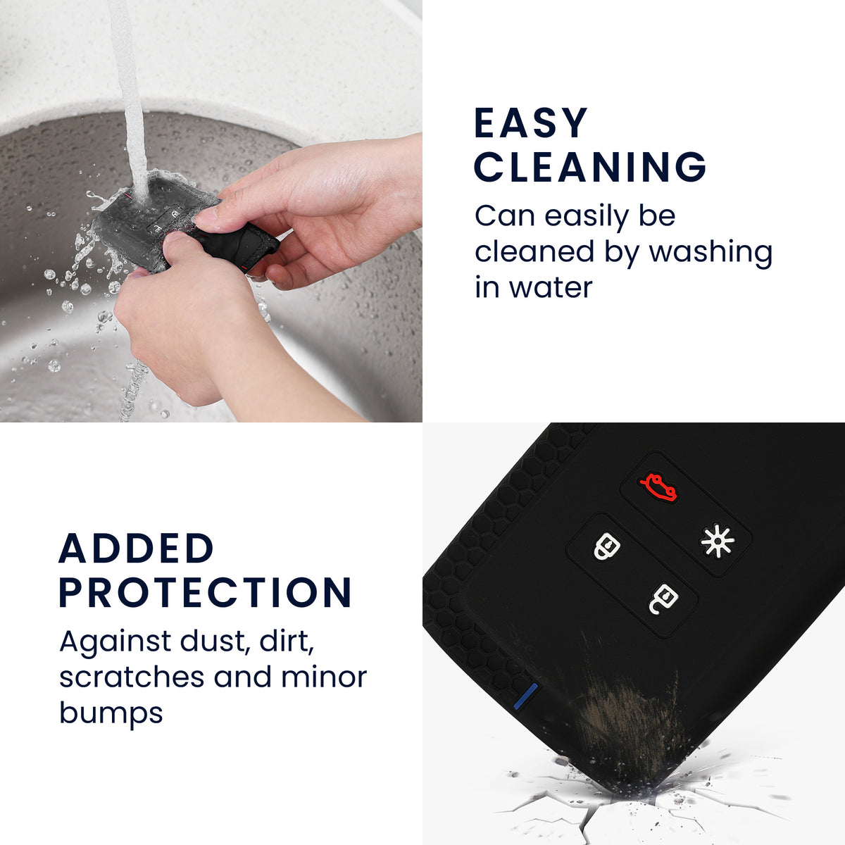Renault 4-Tasten Smartkey (nur Keyless Go) Autoschlüssel Silikon Schlüsselhülle
