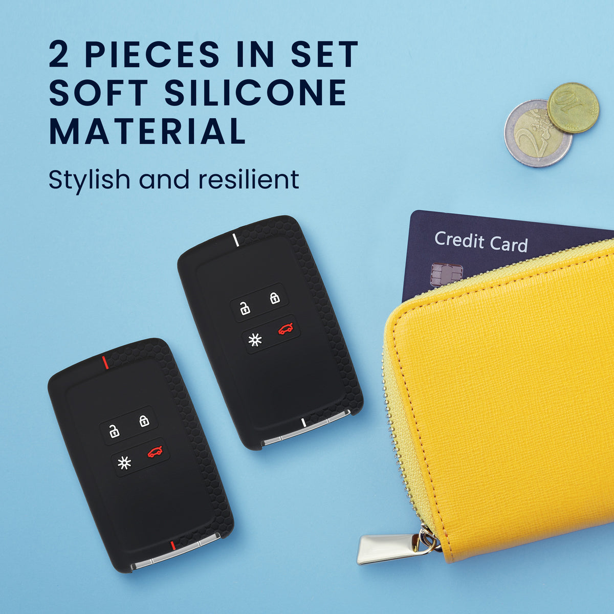 Renault 4-Tasten Smartkey (nur Keyless Go) Autoschlüssel Silikon Schlüsselhülle