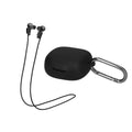 kwmobile 2in1 Set Hülle und Halteband kompatibel mit JBL Live Pro Plus Case - Kopfhörer Band Strap 70 cm - Schwarz Schwarz Schwarz  [dsg01]
