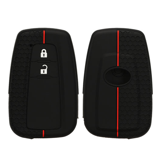 kwmobile Schlüsselhülle für Toyota 2-Tasten Smart Key Autoschlüssel Hülle - Autoschlüssel Schlüssel Hülle aus Silikon - Schlüsseletui in Schwarz Rot Schwarz  [dsg01]