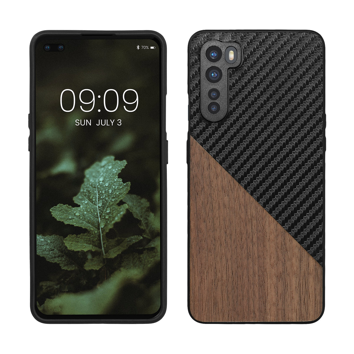 OnePlus Nord Holz Handyhülle Carbon