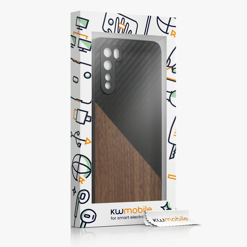OnePlus Nord Holz Handyhülle Carbon