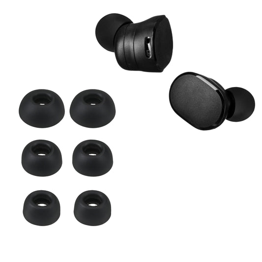 kwmobile 6x Silikonaufsätze für JBL Tune 130 NC TWS - Ersatz Ohrstöpsel in 3 Größen - Ear Tips für In-Ear Kopfhörer - Zubehör Ersatzpolster in Schwarz Schwarz  