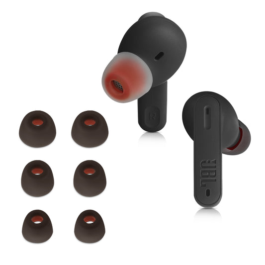 kwmobile 6x Silikonaufsätze für JBL Tune 230 NC TWS / T230NC - Ersatz Ohrstöpsel in 3 Größen - Ear Tips für In-Ear Kopfhörer - Zubehör Ersatzpolster in Schwarz Schwarz  