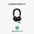 kwmobile Ohr Polster für Jabra Evolve 2 75 Ohrpolster - Ersatz Ohrpolster - Kopfhörer Ersatzteile - Kopfhörer Ersatzpolster für Over Ear Headphones