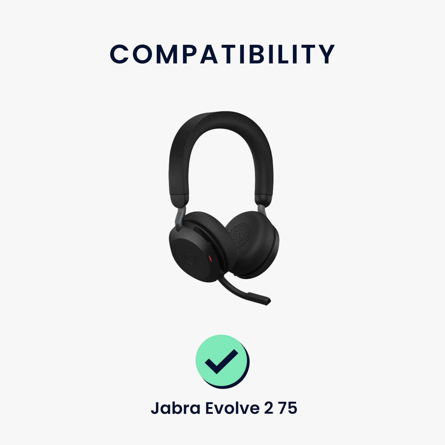 kwmobile Ohr Polster für Jabra Evolve 2 75 Ohrpolster - Ersatz Ohrpolster - Kopfhörer Ersatzteile - Kopfhörer Ersatzpolster für Over Ear Headphones