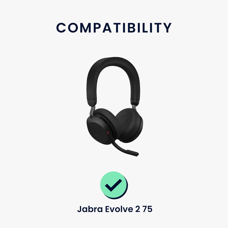 kwmobile Ohr Polster für Jabra Evolve 2 75 Ohrpolster - Ersatz Ohrpolster - Kopfhörer Ersatzteile - Kopfhörer Ersatzpolster für Over Ear Headphones
