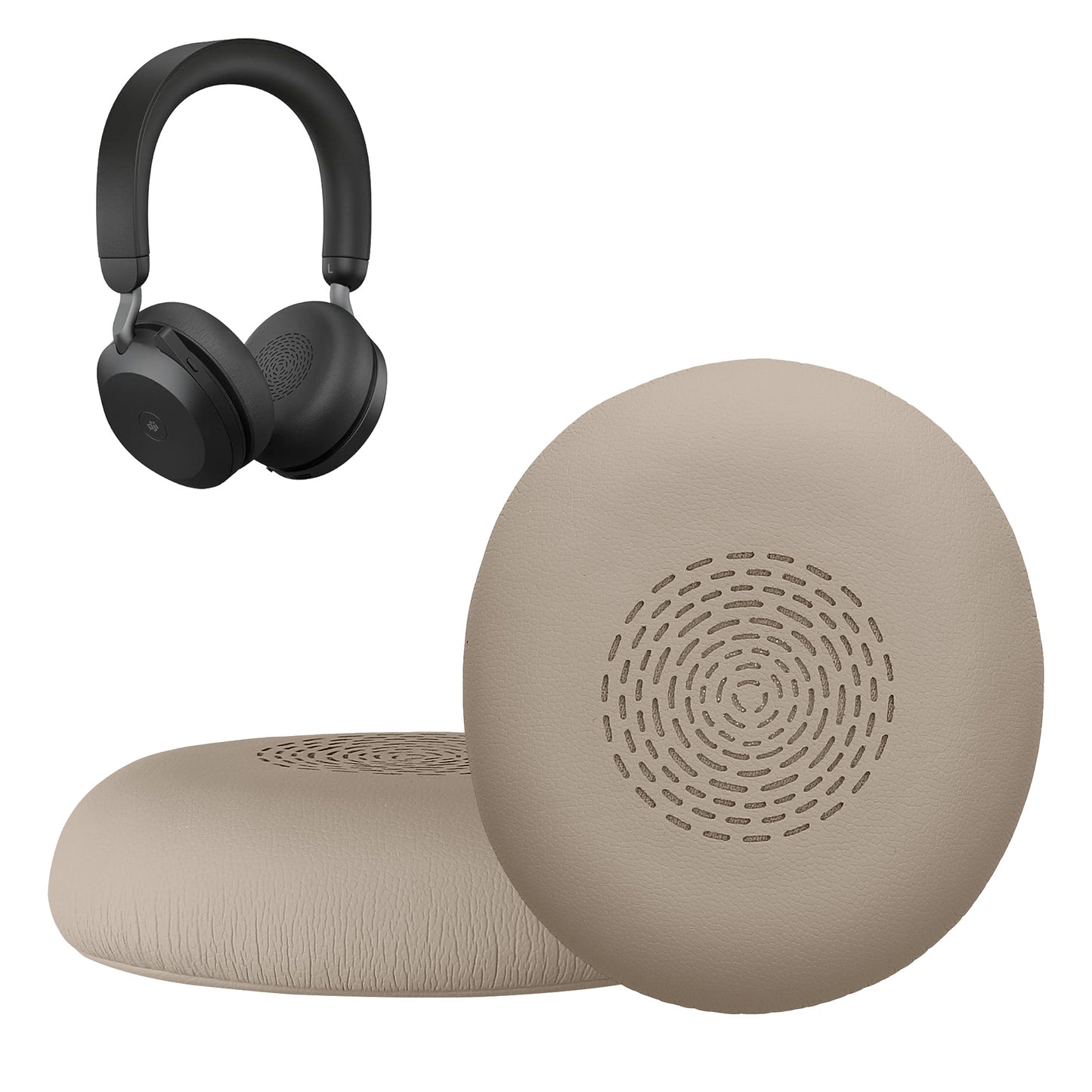 kwmobile 2x Ohr Polster für Jabra Evolve 2 75 Ohrpolster - Ersatz Ohrpolster - Kopfhörer Ersatzteile - Kopfhörer Ersatzpolster für Over Ear Headphones Gold  