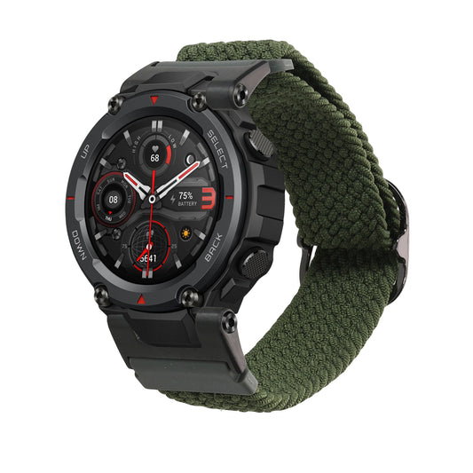 kwmobile Armband kompatibel mit Huami Amazfit T-Rex / T-Rex Pro - Nylon Fitnesstracker Sportarmband Band in Dunkelgrün - Innenmaße von Dunkelgrün  