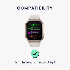 kwmobile Uhrenarmband für Garmin Venu Sq 2 Music / Sq 2 / Vivoactive 6 / Vivoactive 5 Armband Fitnesstracker Band Set