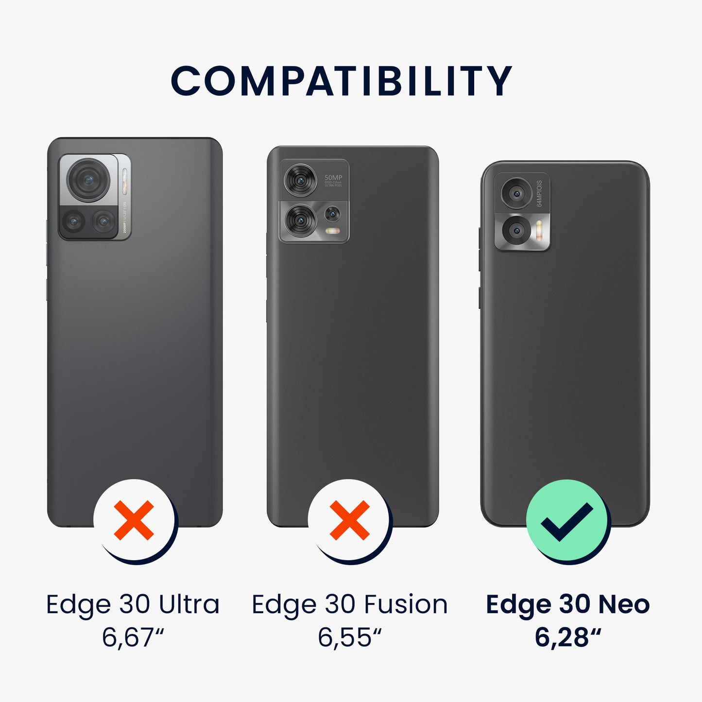 kwmobile Handyhülle für Motorola Edge 30 Neo Hülle - Case mit TPU Bumper - Stoßfestes Hardcase - Schutzhülle Cover