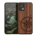 Motorola Edge 30 Neo stoßfestes Hardcase mit TPU Bumper Holz Kompass