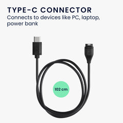 kwmobile Smartwatch Ladekabel für Garmin Forerunner 265 / 265S / 965 / Forerunner 970 / 165 / 570 USB-C Ladekabel