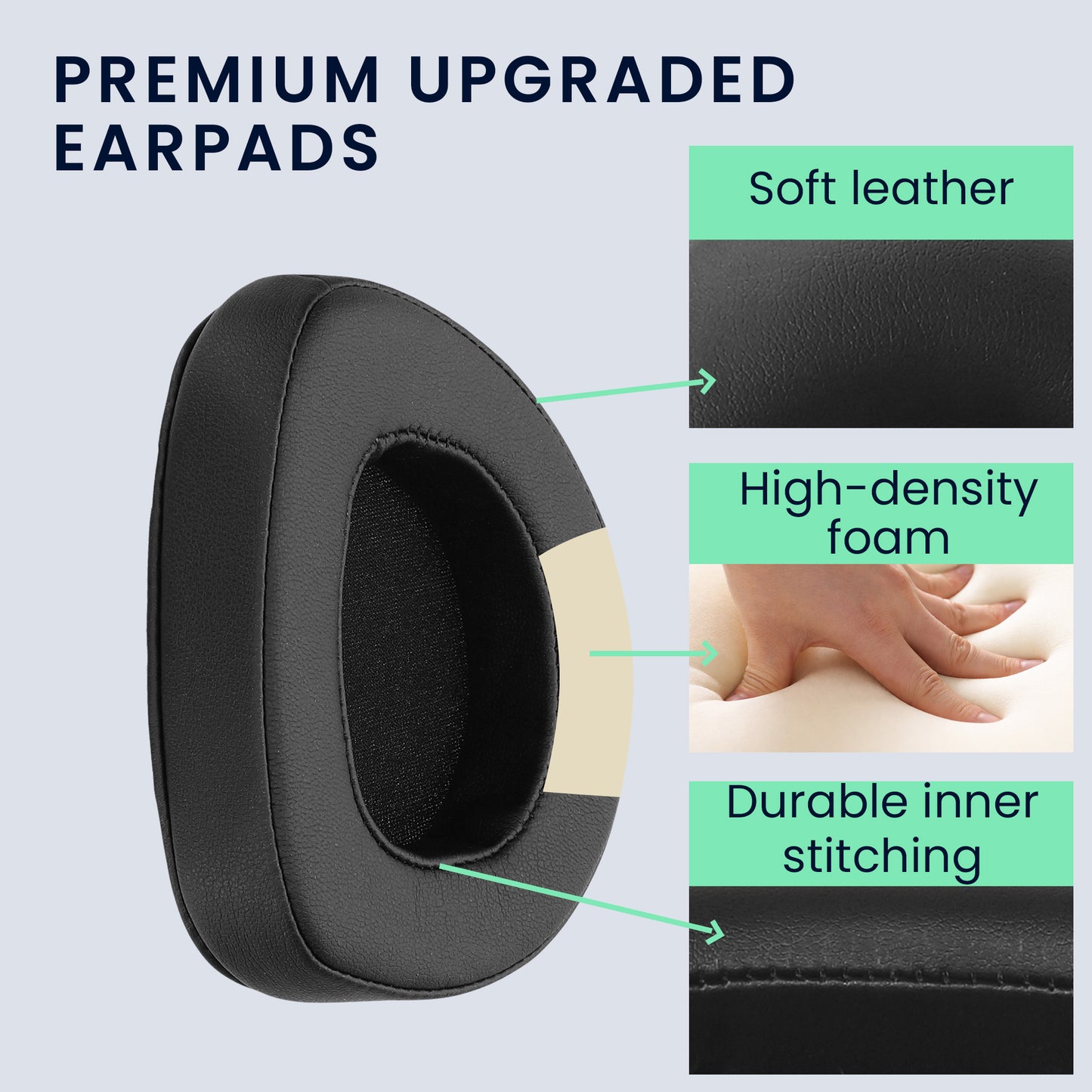 kwmobile Ohr Polster für ASUS ROG Delta S - Ersatz Ohrpolster - Kopfhörer Ersatzteile - Kopfhörer Ersatzpolster für Over Ear Headphones