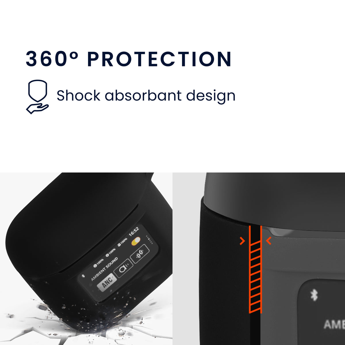 JBL Tour Pro 2 stoßfeste Kopfhörer Hülle mit Karabiner