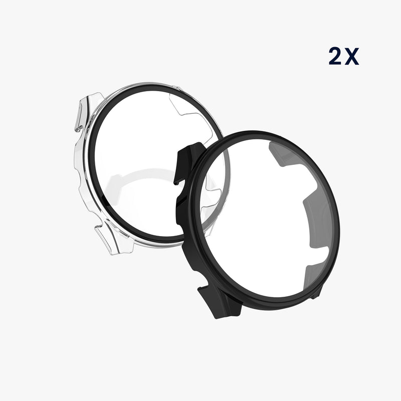 Garmin 18mm Forerunner 265S 2x Fitnesstracker Komplettschutz Hülle mit Glas Displayschutz
