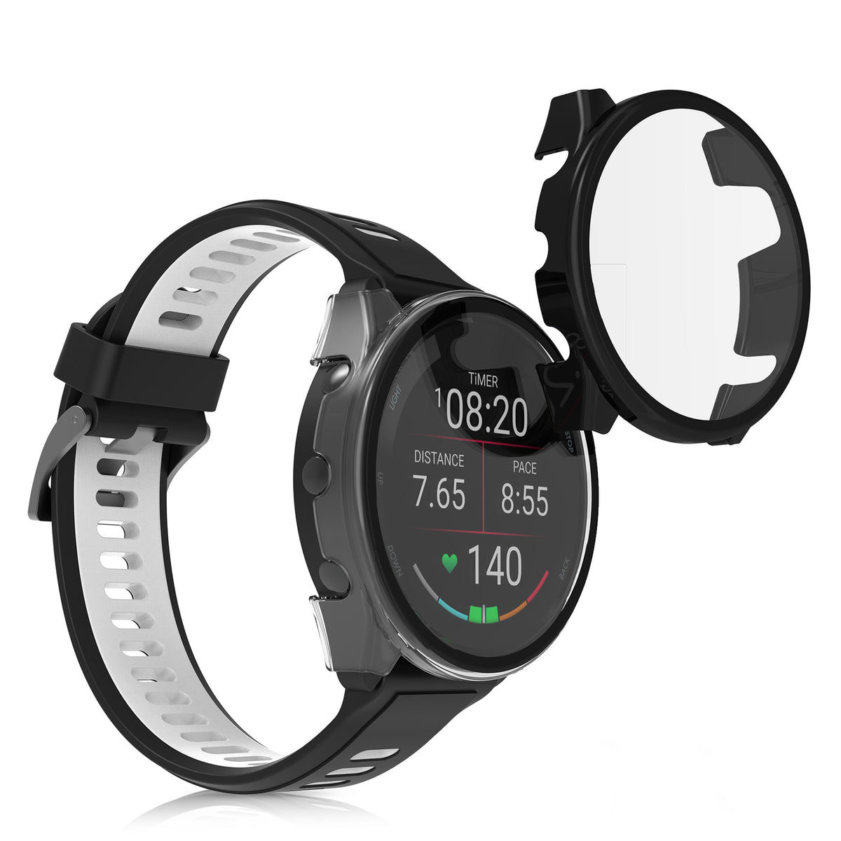 Garmin 18mm Forerunner 265S 2x Fitnesstracker Komplettschutz Hülle mit Glas Displayschutz