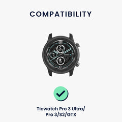 kwmobile Silikon Uhrenarmband für Ticwatch Pro 3 Ultra / Pro 3 / S2 / GTX Armband - Ersatzarmband für Fitnesstracker