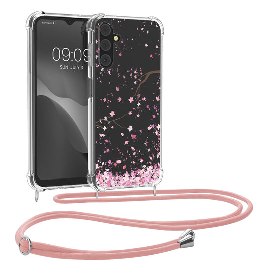 kwmobile Necklace Case kompatibel mit Samsung Galaxy A14 5G Hülle - Silikon Cover mit Handykette