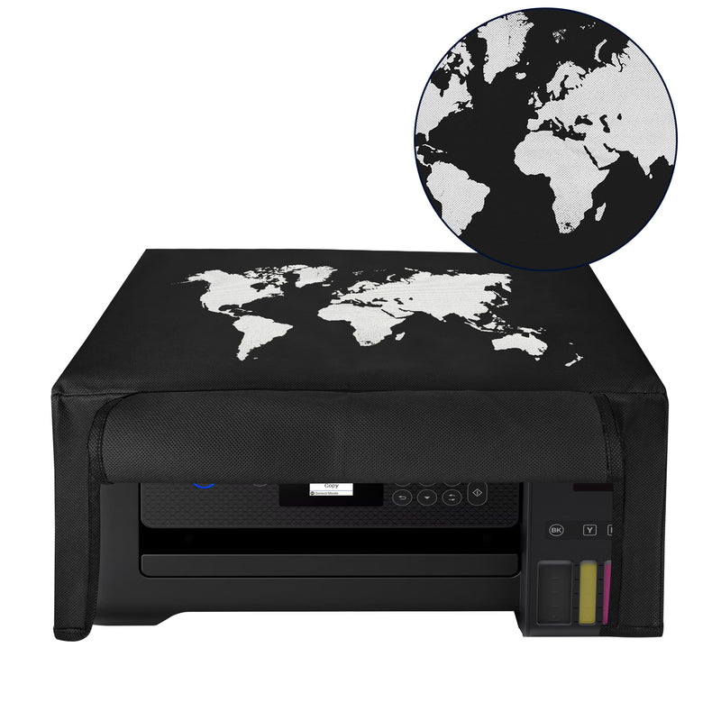Staubschutzhülle für Epson EcoTank ET-2850 / EcoTank ET-2856 / Home XP-5200 Weltkarte Weiß