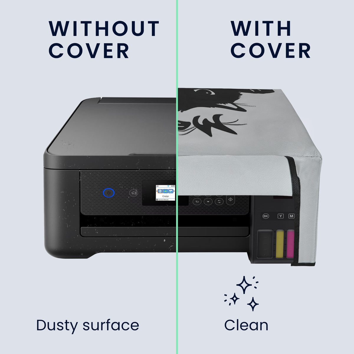 Staubschutzhülle für Epson EcoTank ET-2850 / EcoTank ET-2856 / Home XP-5200 Weltkarte Weiß