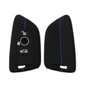 kwmobile Schlüsselhülle für BMW 3-Tasten Smart Key Autoschlüssel Hülle - Autoschlüssel Schlüssel Hülle aus Silikon - Schlüsseletui in Schwarz Blau Schwarz  [dsg02]