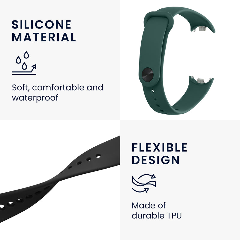 kwmobile Uhrenarmband für Xiaomi Mi Band 10 / Mi Band 9 / 8 Armband Fitnesstracker Band Set Ersatzarmband Smartwatch