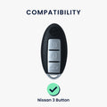 kwmobile Autoschlüssel Hülle kompatibel mit Nissan 3-Tasten Autoschlüssel - Schlüsselhülle Silikon Cover - [dsg03]