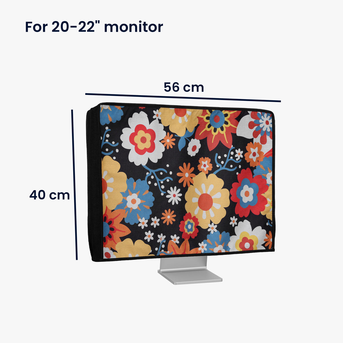 20-22" Monitor Staubschutzhülle Retro Blumen